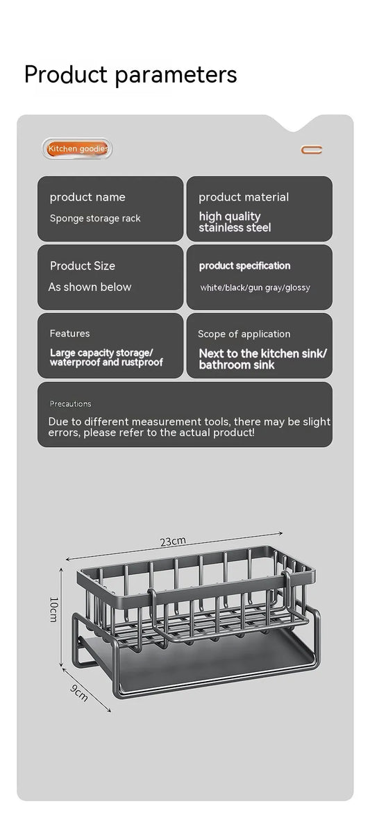 Rag Rack Kitchen Shelf Sink Drainage Basket Sub-table Multi-functional